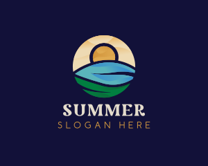 Summer Vacation Sunset logo design