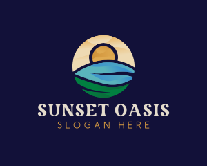 Summer Vacation Sunset logo design