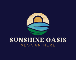 Summer Vacation Sunset logo design