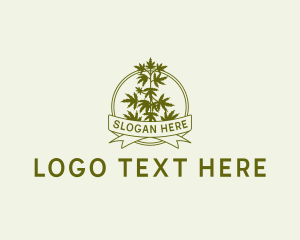 Badge - Marijuana Weed Plant logo design