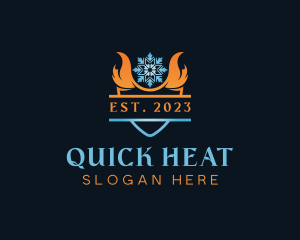 Heating Snowflake Cooling logo design