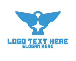 Cute Bird - Blue Star Bird logo design