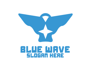 Blue Star Bird logo design