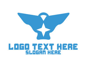 Blue Bird - Blue Star Bird logo design