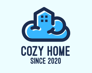 House - Blue Cloud House logo design
