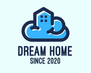 House - Blue Cloud House logo design