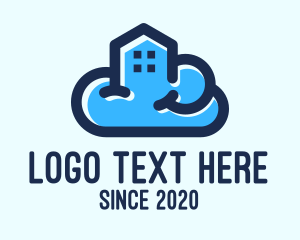 Cloud Computing - Blue Cloud House logo design
