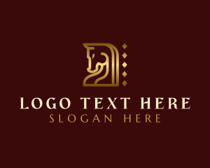 Luxury - Elegant Geometric Horse logo design