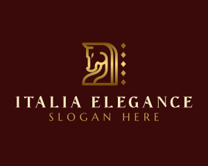 Elegant Geometric Horse logo design