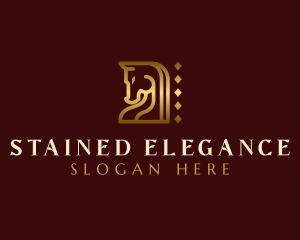 Elegant Geometric Horse logo design