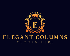 Elegant Crown Shield logo design