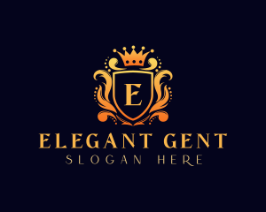 Elegant Crown Shield logo design