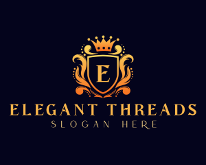 Elegant Crown Shield logo design