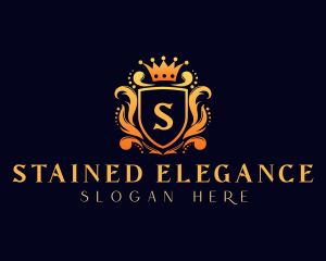 Elegant Crown Shield logo design