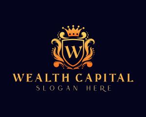 Elegant Crown Shield logo design