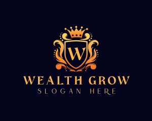 Elegant Crown Shield logo design