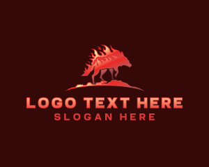 Coyote - Burning Fire Jackal logo design