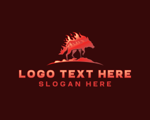 Fire - Burning Fire Jackal logo design