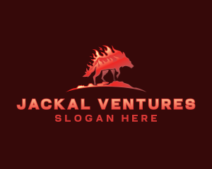 Jackal - Burning Fire Jackal logo design