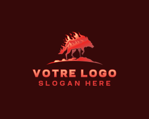 Lava - Burning Fire Jackal logo design