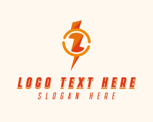 Electricity Thunder Letter Z logo design