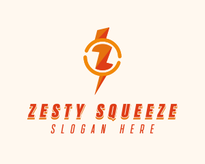 Electricity Thunder Letter Z logo design