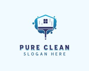 Housekeeping Clean Squeegee logo design