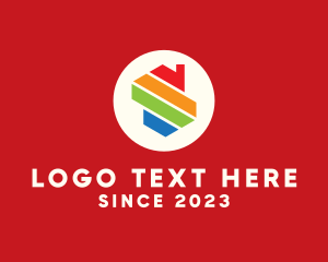 Multicolor Home Letter S logo design