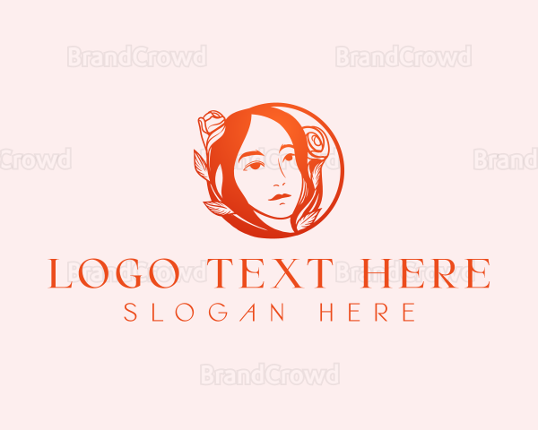 Floral Woman Beauty Logo