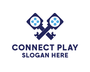 Multiplayer - Blue Controller Console logo design