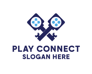 Multiplayer - Blue Controller Console logo design