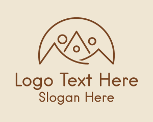 Travel - Brown Mountain Outline logo design