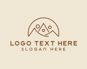 Minimalist - Brown Mountain Outline logo design