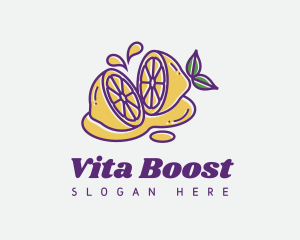 Vitamin - Lemon Citrus Juice logo design