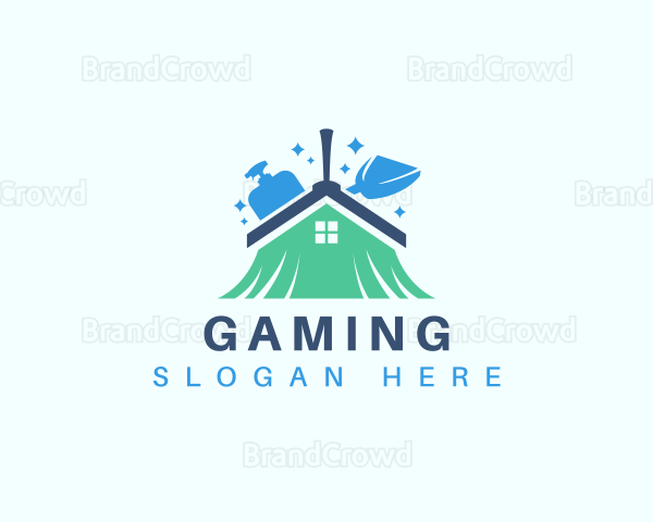 Broom Housekeeping Cleaning Logo