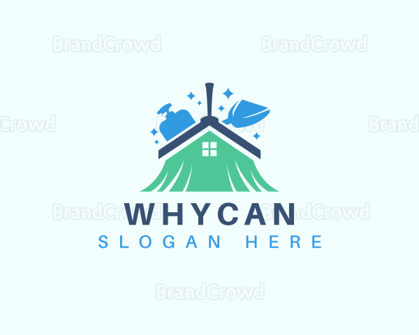 Broom Housekeeping Cleaning Logo