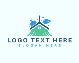 Shiny - Broom Housekeeping Cleaning logo design