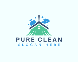 Broom Housekeeping Cleaning logo design