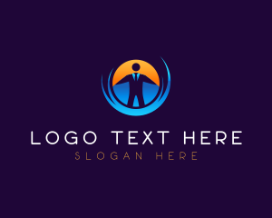 Human Leader Worker logo design