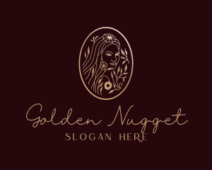 Golden Woman Beauty logo design