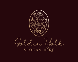 Golden Woman Beauty logo design