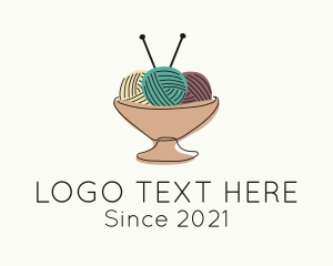 Knitter - Yarn Ball Tray logo design