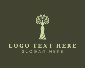 Ecology - Natural Woman Tree logo design