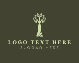 Feminine - Natural Woman Tree logo design