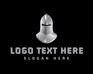 Knight - Chrome Knight Helmet logo design