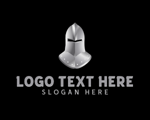 Steel - Chrome Knight Helmet logo design