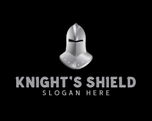 Knight - Chrome Knight Helmet logo design