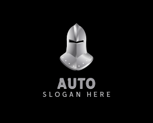Armor Guard - Chrome Knight Helmet logo design