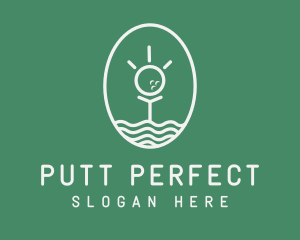 Putt - Minimalist Golf Ball Tee logo design