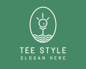 Minimalist Golf Ball Tee logo design